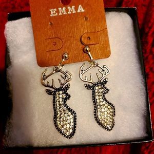 Reindeer Earrings clip ons